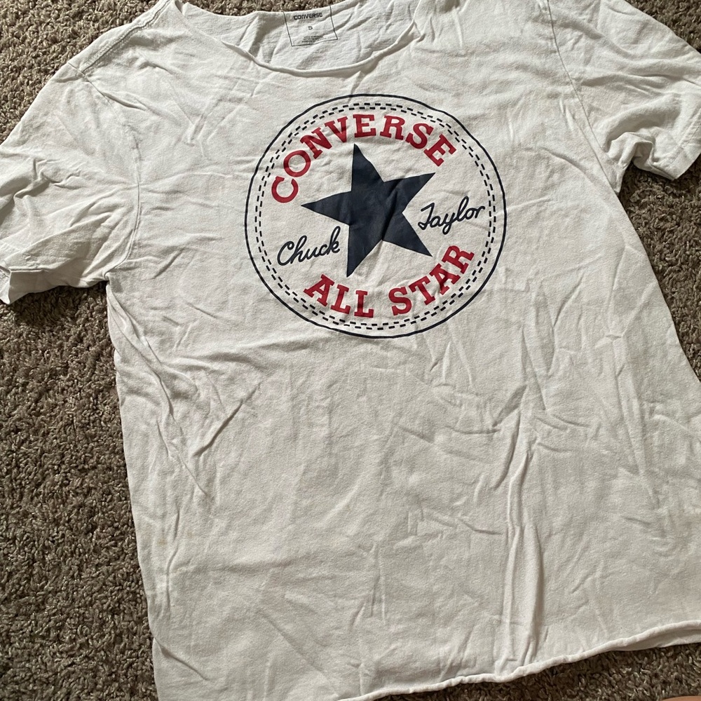 Converse White T-Shirt with Red and Blue Logo